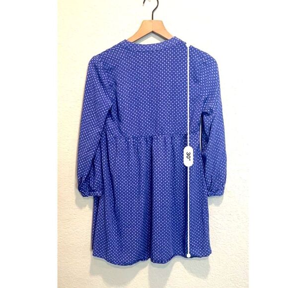 Old Navy Blue Pintuck Long Sleeve Dress Size XS - Picture 3 of 5
